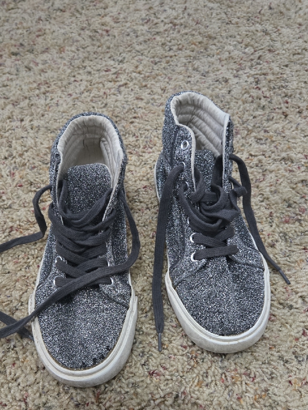 Old Navy Kids Silver Glitter High-Top Sneakers